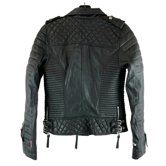 Boda Skins Kay Michaels 2.0 Quilted Detailed Leather Jacket SZ 2 - Picture 6 of 15
